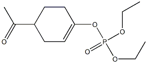 Phosphoric acid diethyl 4-acetyl-1-cyclohexenyl ester 구조식 이미지