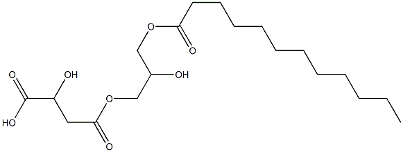 L-Malic acid hydrogen 4-(2-hydroxy-3-dodecanoyloxypropyl) ester Structure