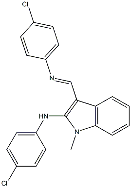 1-Methyl-N-(4-chlorophenyl)-3-[[(4-chlorophenyl)imino]methyl]-1H-indol-2-amine Structure