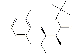 (1S,2R)-2-(2,4,6-Trimethylphenylthio)-1-methylpentane-1-thiocarboxylic acid S-tert-butyl ester 구조식 이미지