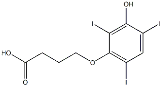 4-(3-Hydroxy-2,4,6-triiodophenoxy)butyric acid 구조식 이미지