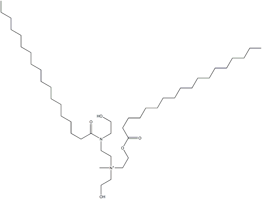 N-(2-Hydroxyethyl)-N-[2-[(2-hydroxyethyl)(1-oxooctadecyl)amino]ethyl]-N-methyl-2-[(1-oxooctadecyl)oxy]ethanaminium 구조식 이미지