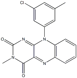 3-Methyl-10-[3-chloro-5-methylphenyl]pyrimido[4,5-b]quinoxaline-2,4(3H,10H)-dione Structure