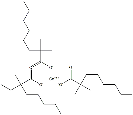 Cerium(III)bis(2,2-dimethyloctanoate)(2-ethyl-2-methylheptanoate) 구조식 이미지