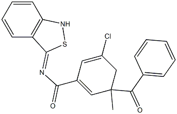 5-Chloro-1-benzoyl-3(1H)-benzoylimino-2,1-benzisothiazole 구조식 이미지