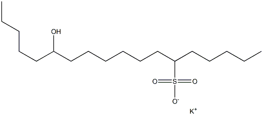 13-Hydroxyoctadecane-6-sulfonic acid potassium salt Structure