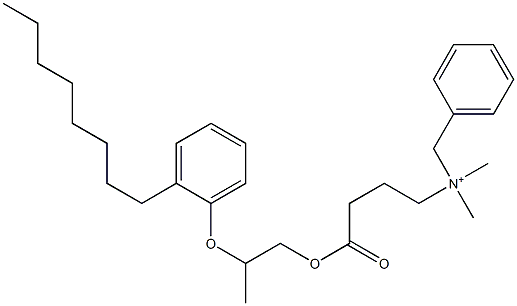 N,N-Dimethyl-N-benzyl-N-[3-[[2-(2-octylphenyloxy)propyl]oxycarbonyl]propyl]aminium 구조식 이미지