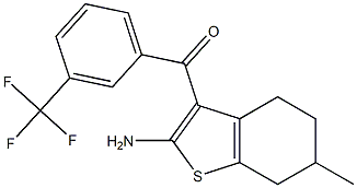 2-Amino-3-(3-trifluoromethylbenzoyl)-6-methyl-4,5,6,7-tetrahydrobenzo[b]thiophene Structure