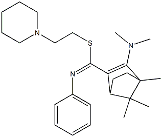 4,7,7-Trimethyl-3-(dimethylamino)-N-phenylbicyclo[2.2.1]hept-2-ene-2-carbimidothioic acid (2-piperidinoethyl) ester Structure