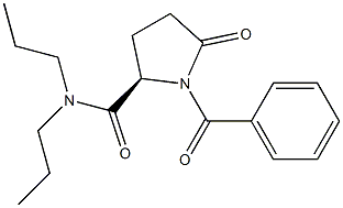 (2R)-1-Benzoyl-5-oxo-N,N-dipropyl-2-pyrrolidinecarboxamide 구조식 이미지