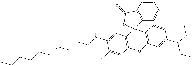 3'-Diethylamino-6'-methyl-7'-decylaminospiro[isobenzofuran-1(3H),9'-[9H]xanthen]-3-one 구조식 이미지