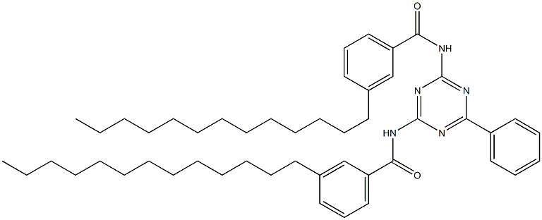 N,N'-(6-Phenyl-1,3,5-triazine-2,4-diyl)bis(3-tridecylbenzamide) 구조식 이미지