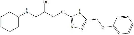 1-[[5-(Phenoxymethyl)-4H-1,2,4-triazol-3-yl]thio]-3-(cyclohexylamino)-2-propanol 구조식 이미지