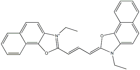 3-Ethyl-2-[3-(3-ethylnaphth[2,1-d]oxazol-2(3H)-ylidene)-1-propenyl]naphth[2,1-d]oxazol-3-ium 구조식 이미지