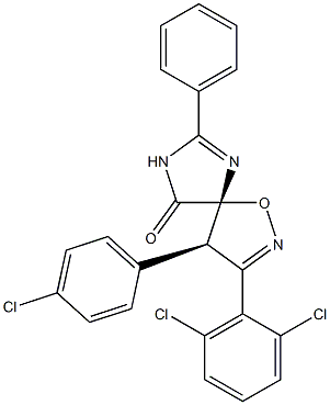 (4R,5R)-3-(2,6-Dichlorophenyl)-4-(4-chlorophenyl)-8-phenyl-1-oxa-2,7,9-triazaspiro[4.4]nona-2,8-dien-6-one 구조식 이미지