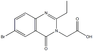 6-Bromo-3,4-dihydro-2-ethyl-4-oxoquinazoline-3-acetic acid Structure