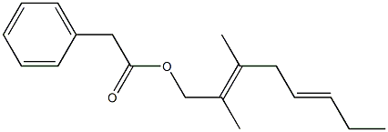 Phenylacetic acid 2,3-dimethyl-2,5-octadienyl ester 구조식 이미지