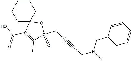 4'-Methyl-5'-oxospiro[cyclohexane-1,2'(5'H)-furan]-3'-carboxylic acid 4-[benzyl(methyl)amino]-2-butynyl ester Structure