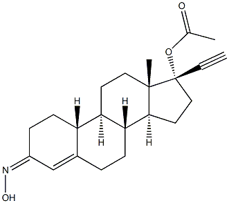(17R)-17-(Acetyloxy)-19-norpregn-4-en-20-yn-3-one oxime Structure