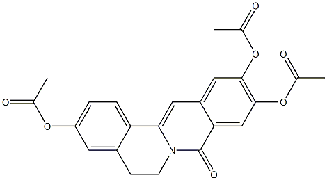 5,6-Dihydro-3,10,11-triacetoxy-8H-dibenzo[a,g]quinolizin-8-one 구조식 이미지