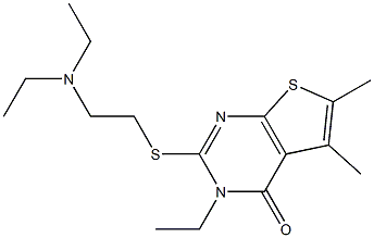 5,6-Dimethyl-3-ethyl-2-[[2-(diethylamino)ethyl]thio]thieno[2,3-d]pyrimidin-4(3H)-one 구조식 이미지