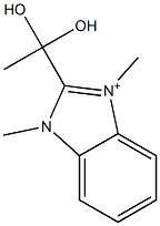 2-(1,1-Dihydroxyethyl)-1,3-dimethyl-3H-benzimidazol-1-ium 구조식 이미지