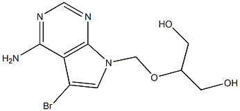 4-Amino-5-bromo-7-(2-hydroxy-1-hydroxymethylethoxymethyl)-7H-pyrrolo[2,3-d]pyrimidine 구조식 이미지