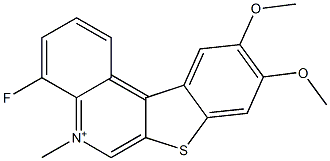 4-Fluoro-9,10-dimethoxy-5-methyl[1]benzothieno[2,3-c]quinolin-5-ium Structure