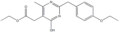 2-(p-Ethoxybenzyl)-4-hydroxy-6-methyl-5-pyrimidineacetic acid ethyl ester 구조식 이미지