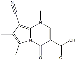 1-Methyl-4-oxo-6-methyl-7-methyl-8-cyano-1,4-dihydropyrrolo[1,2-a]pyrimidine-3-carboxylic acid Structure