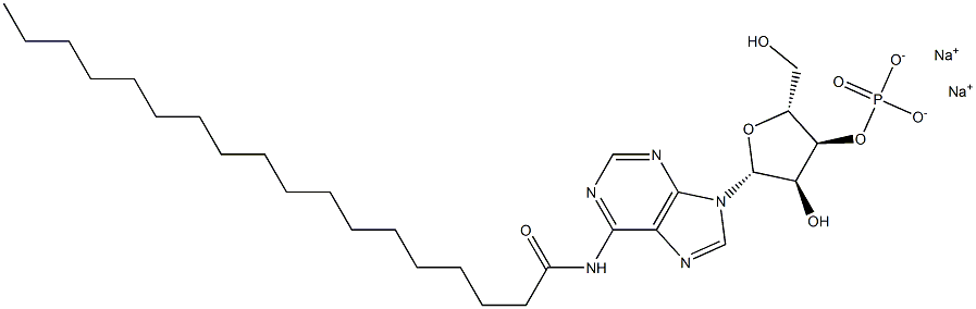 N-Stearoyladenosine-3'-phosphoric acid disodium salt Structure