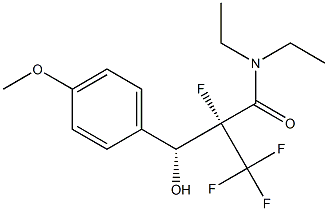 (2R,3R)-N,N-Diethyl-2-fluoro-2-trifluoromethyl-3-hydroxy-3-(4-methoxyphenyl)propionamide Structure