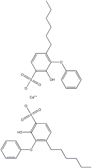 Bis(2-hydroxy-6-hexyl[oxybisbenzene]-3-sulfonic acid)calcium salt Structure