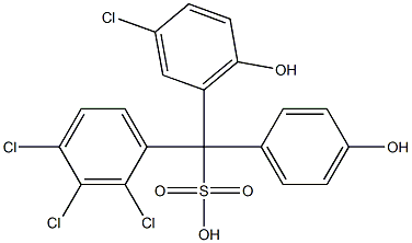 (3-Chloro-6-hydroxyphenyl)(2,3,4-trichlorophenyl)(4-hydroxyphenyl)methanesulfonic acid 구조식 이미지