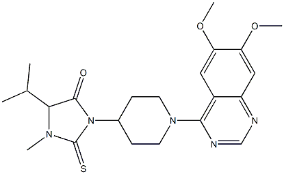 1-[1-(6,7-Dimethoxyquinazolin-4-yl)piperidin-4-yl]-3-methyl-4-isopropyl-2-thioxoimidazolidin-5-one 구조식 이미지