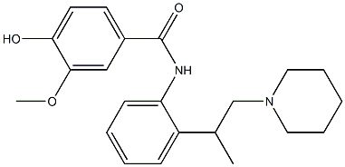 N-[2-(1-Methyl-2-piperidinoethyl)phenyl]-3-methoxy-4-hydroxybenzamide 구조식 이미지