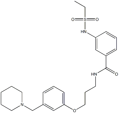 3-(Ethylsulfonylamino)-N-[3-[3-(piperidinomethyl)phenoxy]propyl]benzamide Structure