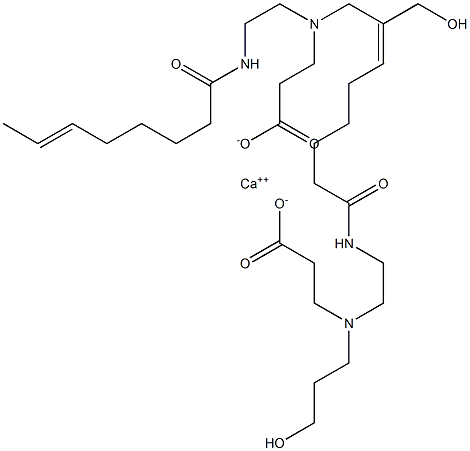 Bis[3-[N-(3-hydroxypropyl)-N-[2-(6-octenoylamino)ethyl]amino]propionic acid]calcium salt Structure