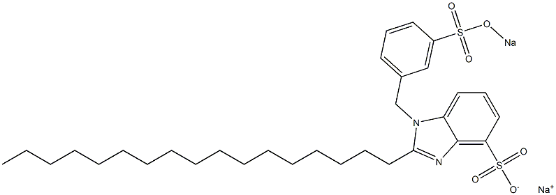 1-[3-(Sodiooxysulfonyl)benzyl]-2-heptadecyl-1H-benzimidazole-4-sulfonic acid sodium salt 구조식 이미지