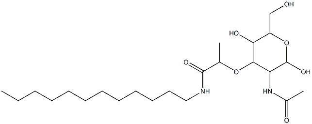 2-[[[2,5-Dihydroxy-6-hydroxymethyl-3-(acetylamino)tetrahydro-2H-pyran]-4-yl]oxy]-N-laurylpropanamide Structure