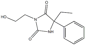 5-Ethyl-3-(2-hydroxyethyl)-5-phenylhydantoin 구조식 이미지