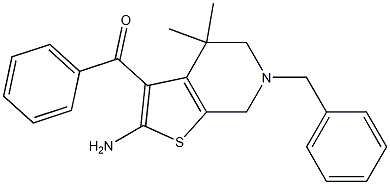 2-Amino-3-benzoyl-4,5,6,7-tetrahydro-4,4-dimethyl-6-benzylthieno[2,3-c]pyridine Structure