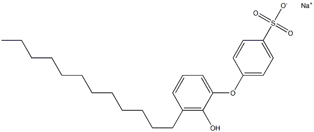 2'-Hydroxy-3'-dodecyl[oxybisbenzene]-4-sulfonic acid sodium salt 구조식 이미지