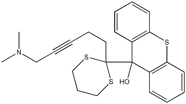 9-[2-[5-Dimethylamino-3-pentynyl]-1,3-dithian-2-yl]-9H-thioxanthen-9-ol 구조식 이미지