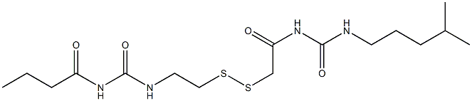 1-Butyryl-3-[2-[[(3-isohexylureido)carbonylmethyl]dithio]ethyl]urea Structure