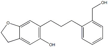2,3-Dihydro-6-[3-(2-hydroxymethylphenyl)propyl]benzofuran-5-ol Structure