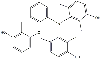 N,N-Bis(5-hydroxy-2,6-dimethylphenyl)-2-(3-hydroxy-2-methylphenoxy)benzenamine 구조식 이미지