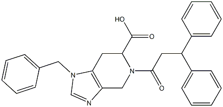 1-Benzyl-4,5,6,7-tetrahydro-5-(3,3-diphenylpropanoyl)-1H-imidazo[4,5-c]pyridine-6-carboxylic acid 구조식 이미지