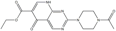 2-(4-Acetyl-1-piperazinyl)-5-oxo-5,8-dihydropyrido[2,3-d]pyrimidine-6-carboxylic acid ethyl ester 구조식 이미지