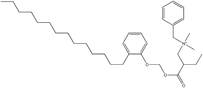 N,N-Dimethyl-N-benzyl-N-[2-[[(2-tetradecylphenyloxy)methyl]oxycarbonyl]butyl]aminium Structure